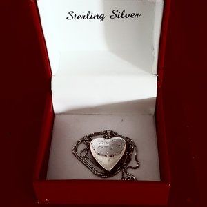 BRAND NEW, STERLING SILVER HEART LOCKET NECKLACE!!